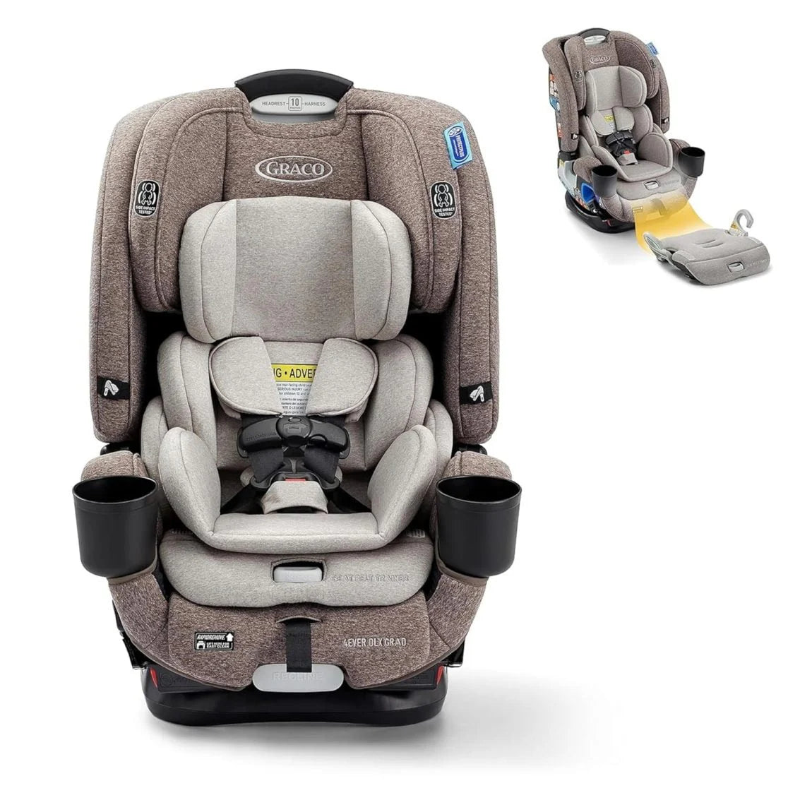 2026 4Ever DLX 4-in-1 Child Car Seat, Charlie | Car seat for babies and toddlers, 10 years of use | Rear-facing, forward-facing and booster seat | Safe, comfortable and practical