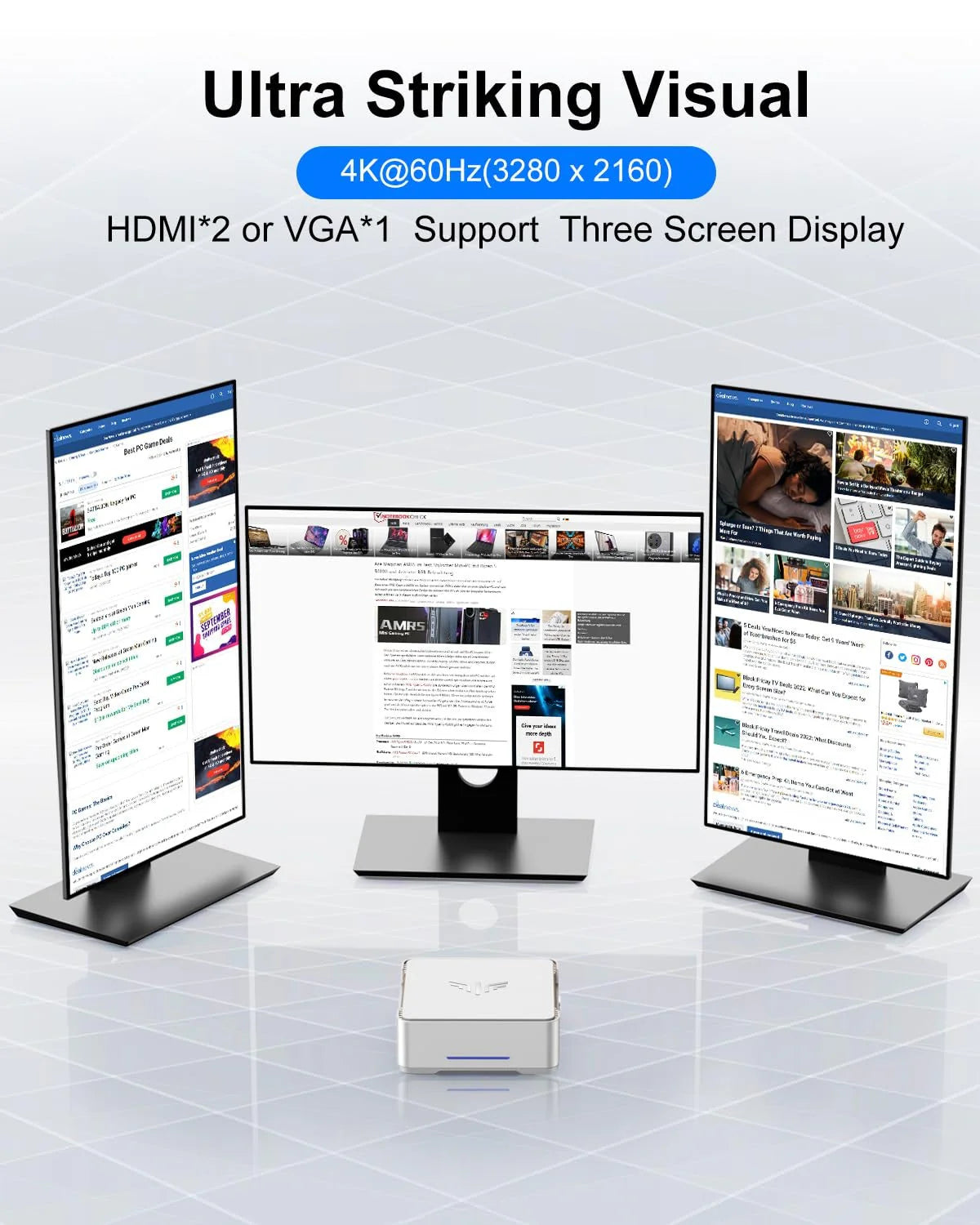 2026 KAMRUI GK3Plus Mini PC, 16GB RAM, 512GB M.2 SSD Mini Computer