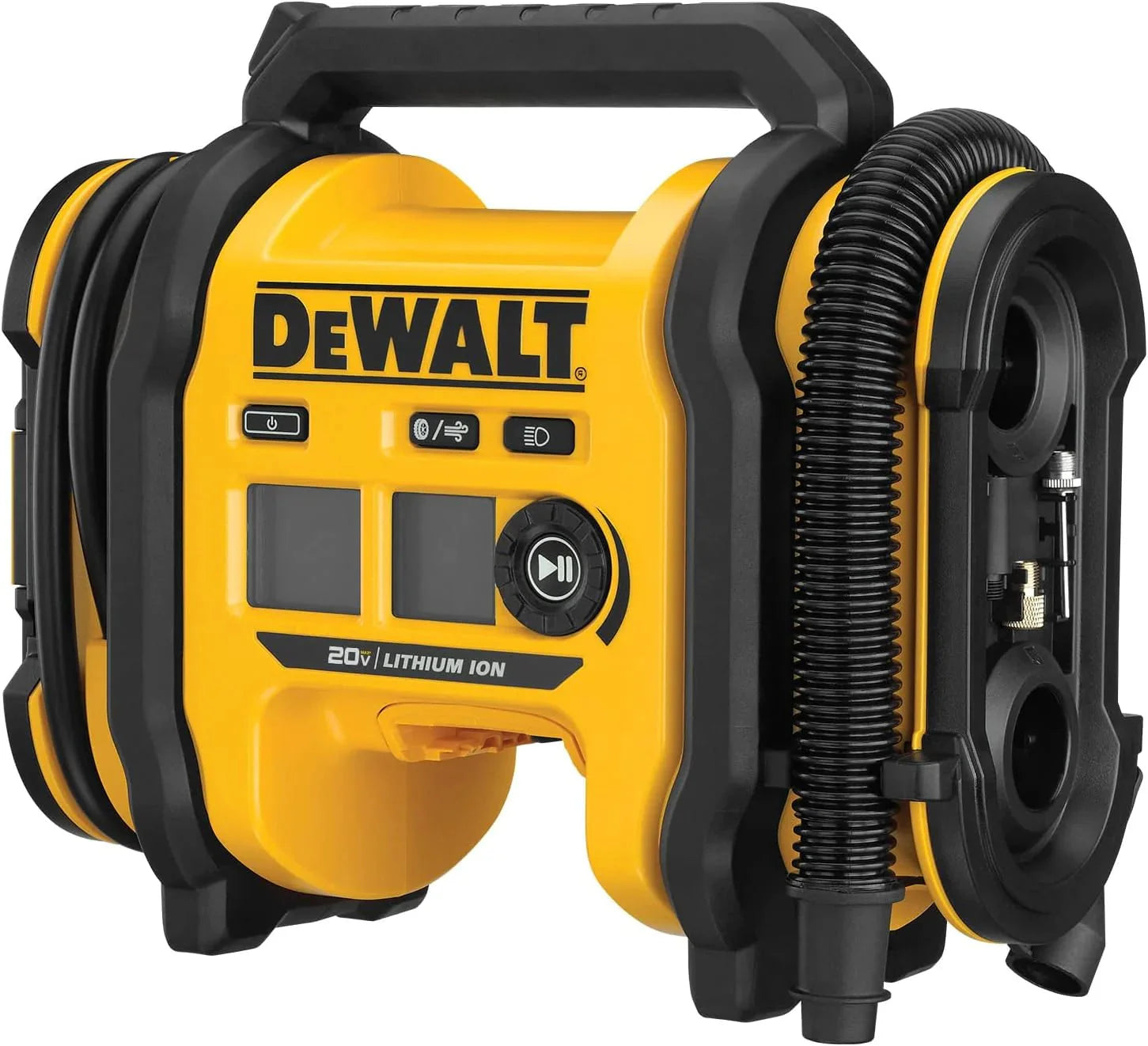 2026 DEWALT 20V MAX tire inflator, compact and portable, automatic shut-off, LED light