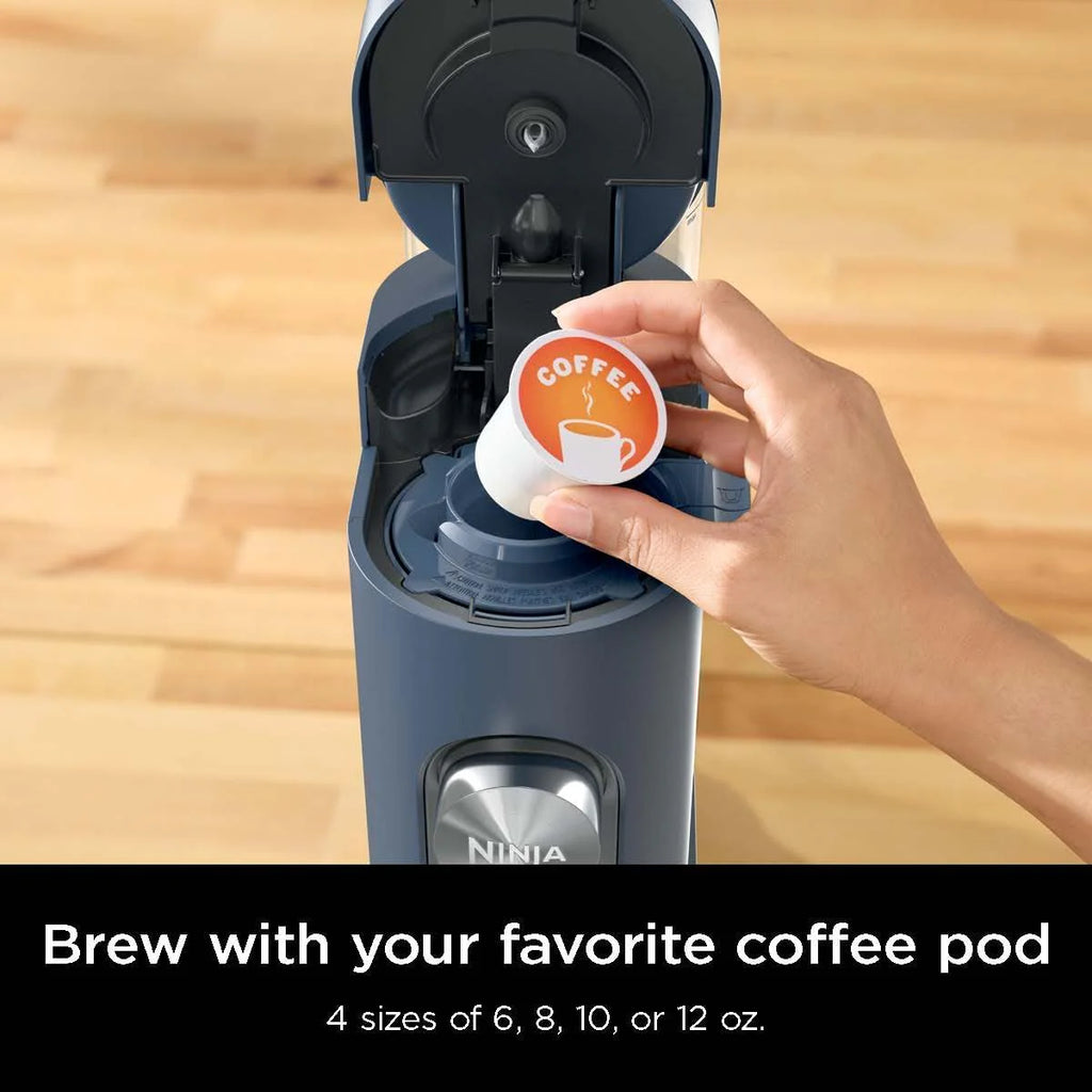 2026 Ninja Pods & Grounds Single-Serve Coffee Maker, K-Cup Pod Compatible, Brews Grounds, Compact Design, 56-oz. Reservoir, 6-oz. Cup to 24-oz. Travel Mug Brew Sizes, Iced Coffee Maker, Stone, PB041ST