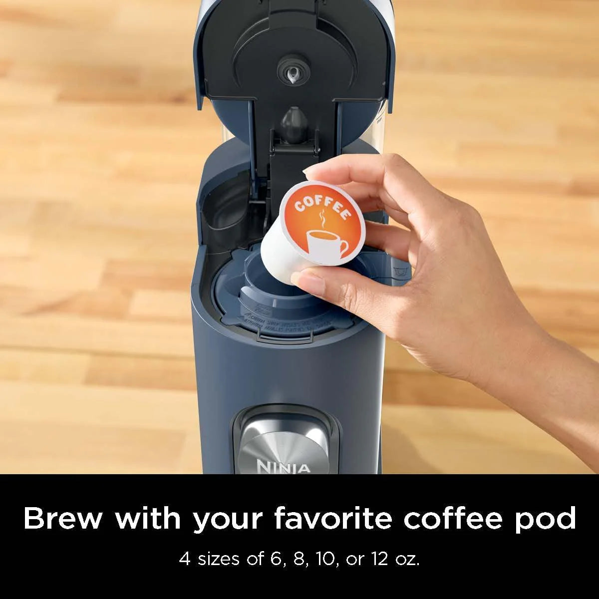 2026 Ninja Pods & Grounds Single-Serve Coffee Maker, K-Cup Pod Compatible, Brews Grounds, Compact Design, 56-oz. Reservoir, 6-oz. Cup to 24-oz. Travel Mug Brew Sizes, Iced Coffee Maker, Stone, PB041ST