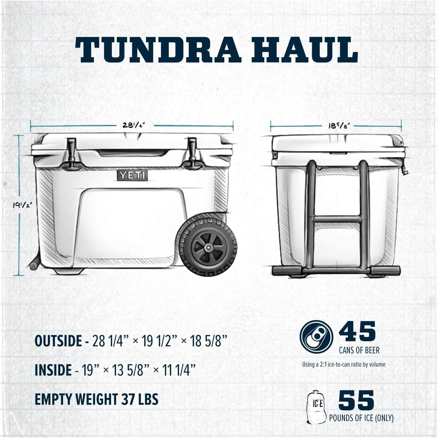2026 YETI Tundra Haul Cooler Box with Wheels, Navy Blue