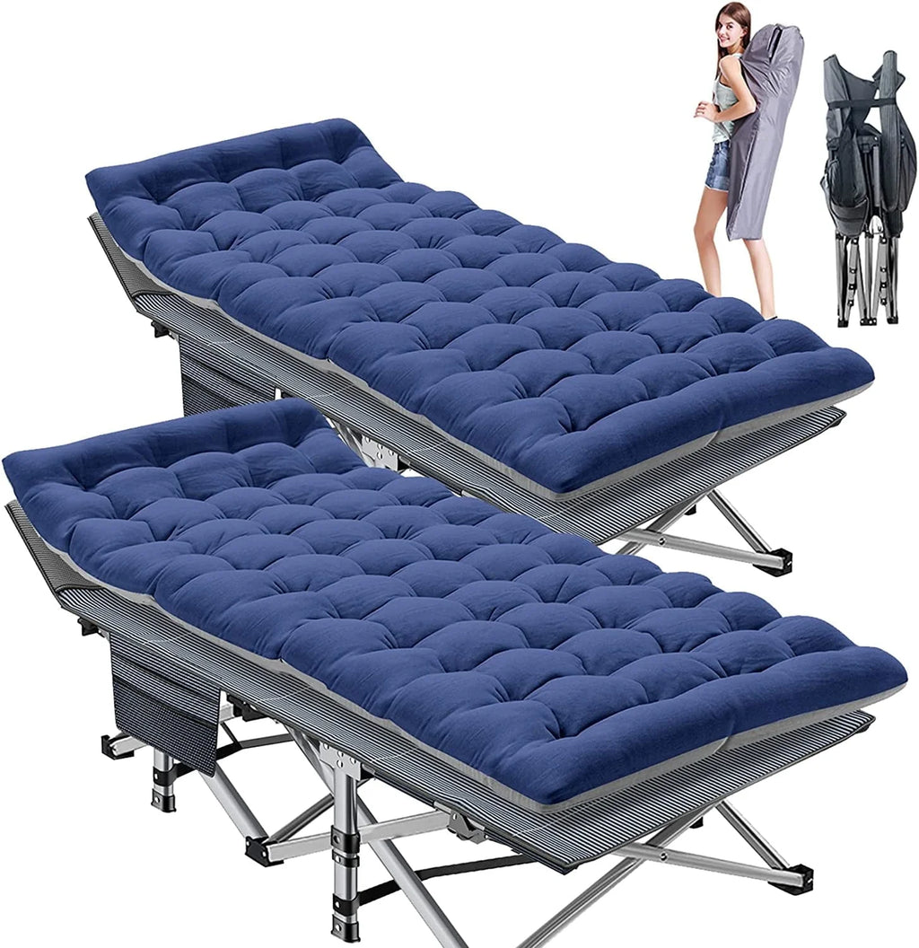 2026 Slsy 2 Pack Folding Bed Cot with 3.3 Inch 2 Sided Mattress, 75"* 28" Folding Camping Cots with Carry Bag, Portable Sleeping Cot Guest Bed