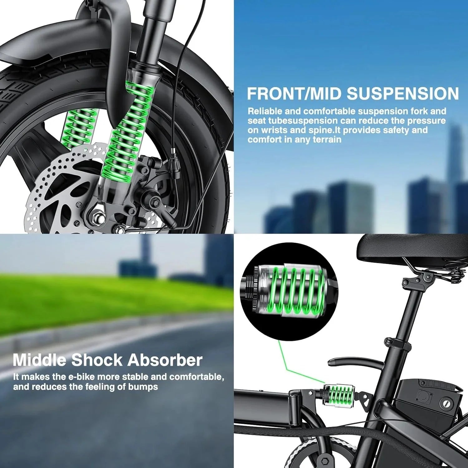 2026 Electric bicycle for adults and teenagers, foldable e-bike for commuters and city use, foldable e-bike motor 48V 24MPH