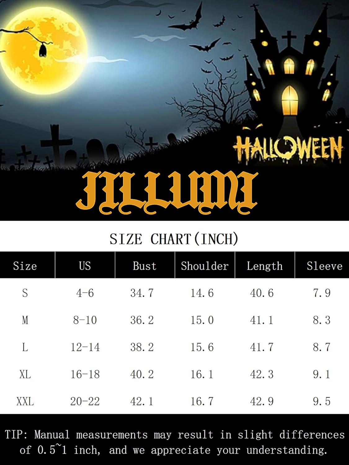 Jillumi Women's Lace Sleeve Pumpkin Swing Halloween Dress