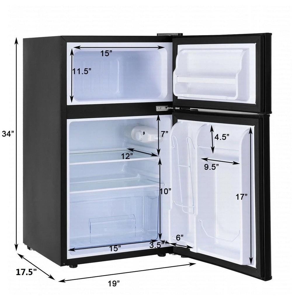 2026 Costway Refrigerator Small Freezer Cooler Fridge Compact 3.2 cu ft. Unit, Grey