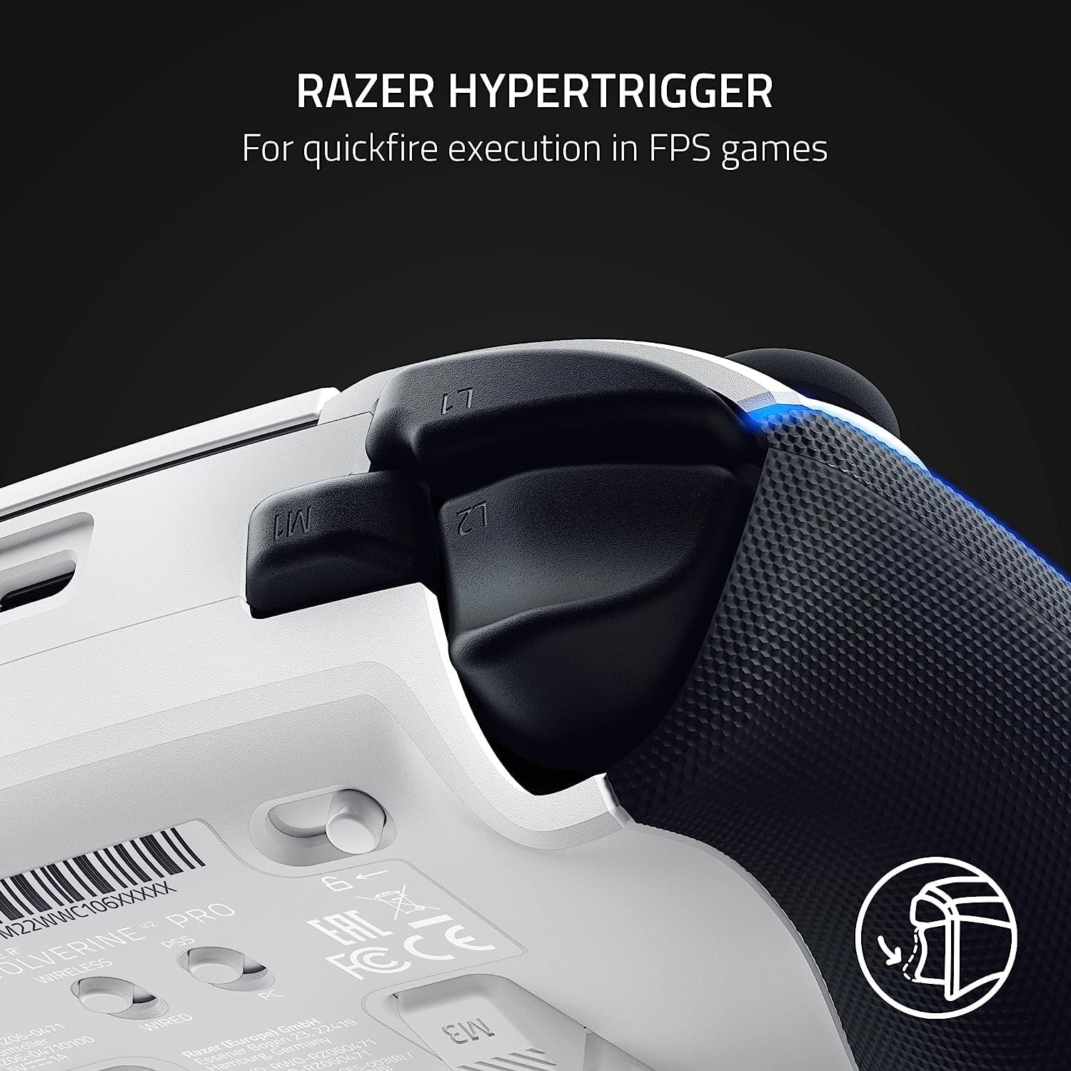 2026 Razer Wolverine V2 Pro Wireless Gaming Controller for PlayStation 5 / PS5 PC: HyperSpeed Wireless - Mecha-Tactile Action Buttons - 8-Way Microswitch D-Pad - 6 Remappable Buttons - Chroma RGB - White