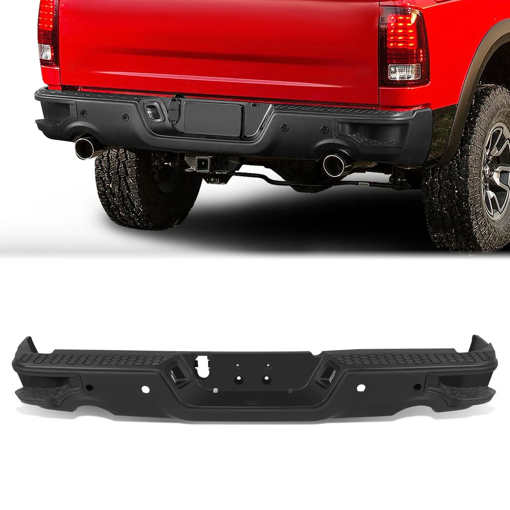 Rear Bumper (w/Dual Exhaust & Parking Sensor Holes) 11-18 Ram 1500, 19-23 1500 Classic
