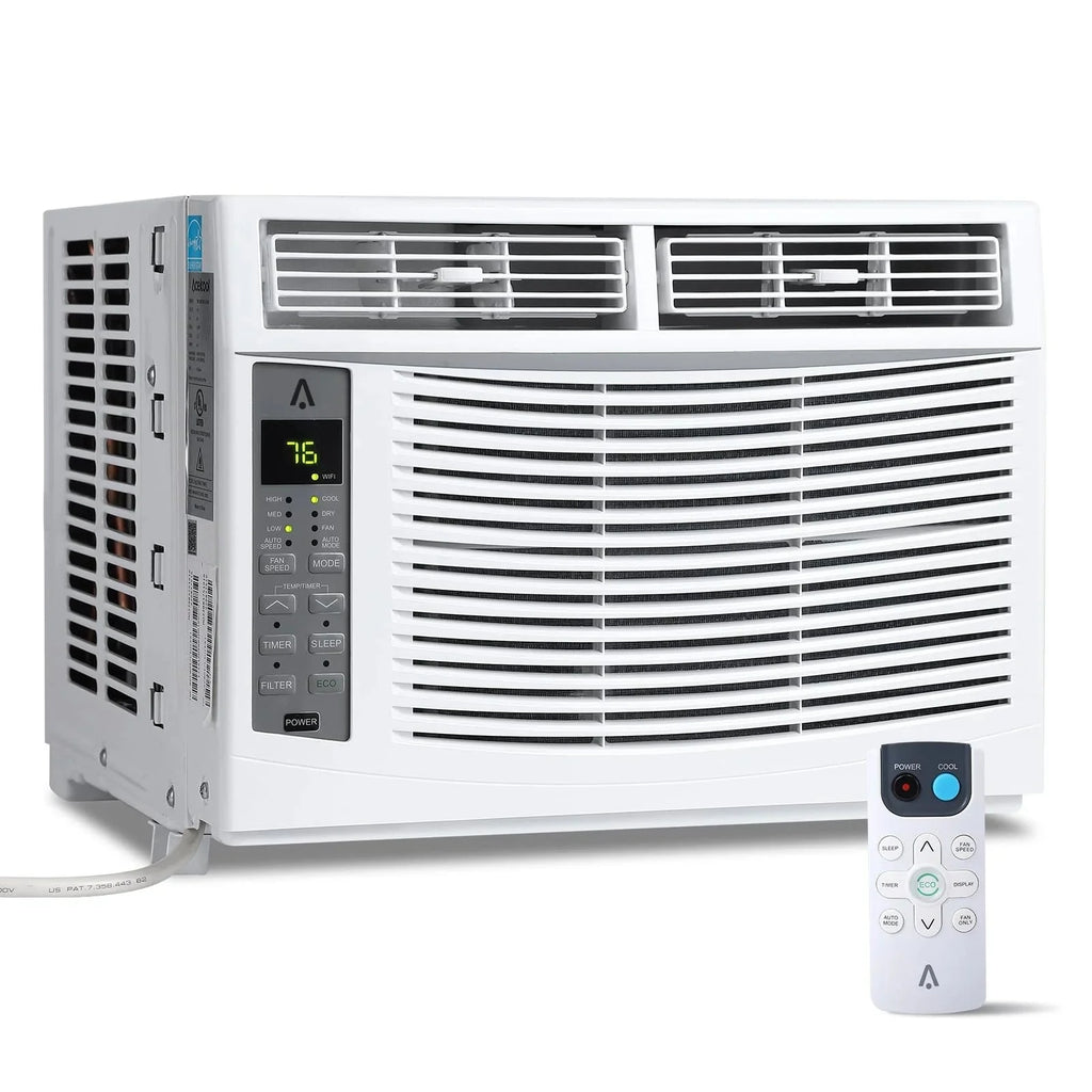 2026 Window air conditioner with reusable filter and controls, 6000 BTU, 115 V~, suitable for rooms up to 250 square feet