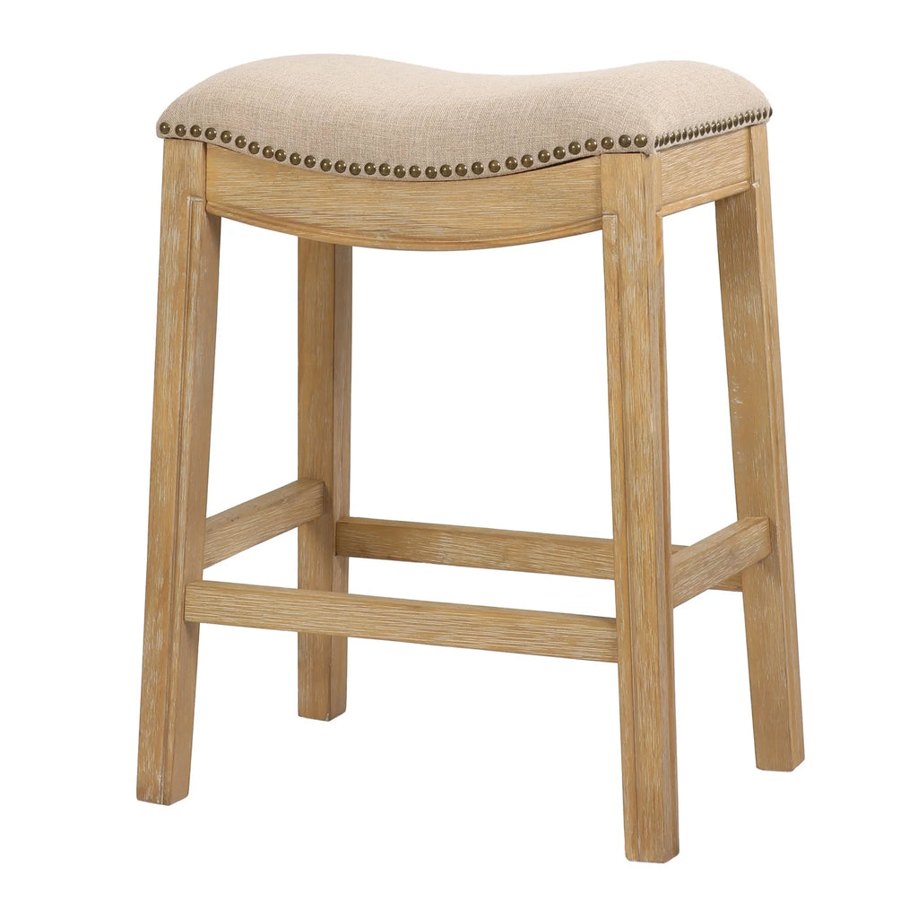 2026 New Ridge Home Goods 26" Saddle Wood Counter Height Stool Weathered Natural