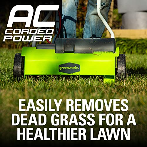 2026 Greenworks 10 Amp 14” Corded Electric Dethatcher (Stainless Steel Tines)