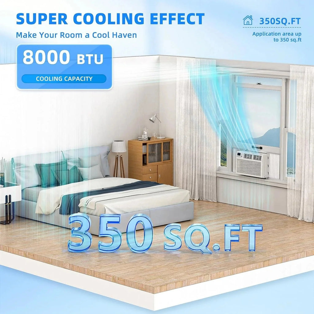 2026 Antarctic Star 12,000 BTU U-shaped window air conditioner, cools rooms up to 550 square feet with 6 modes, 24-hour timer, ultra-quiet window air conditioner