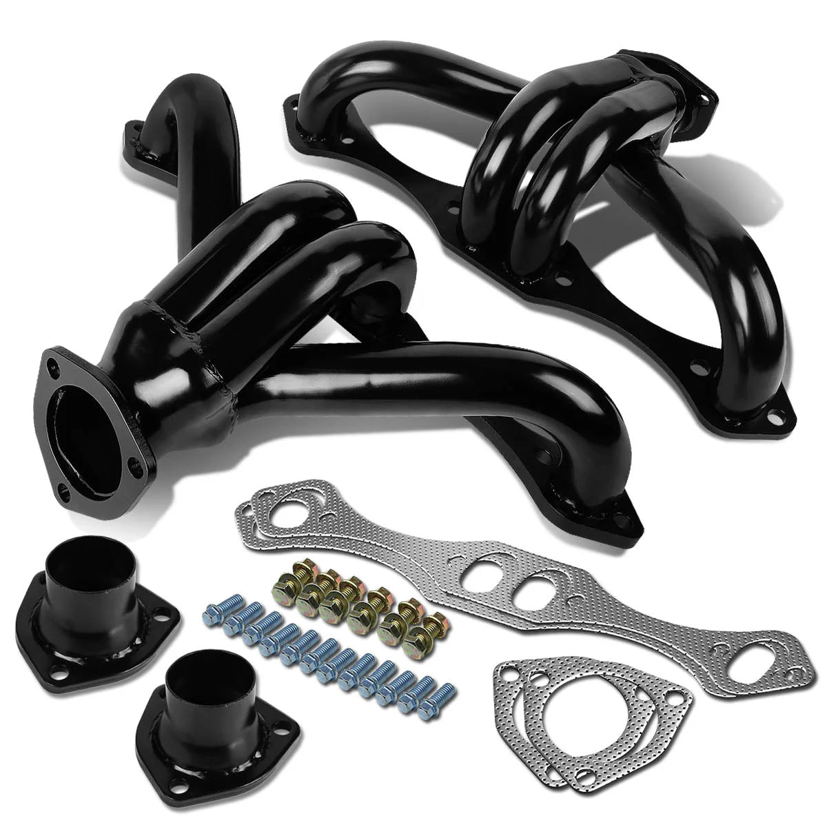1955+ Chevy Small Block SBC 283 305 327 350 400 V8 4-1 Exhaust Header - Mild Steel - Black