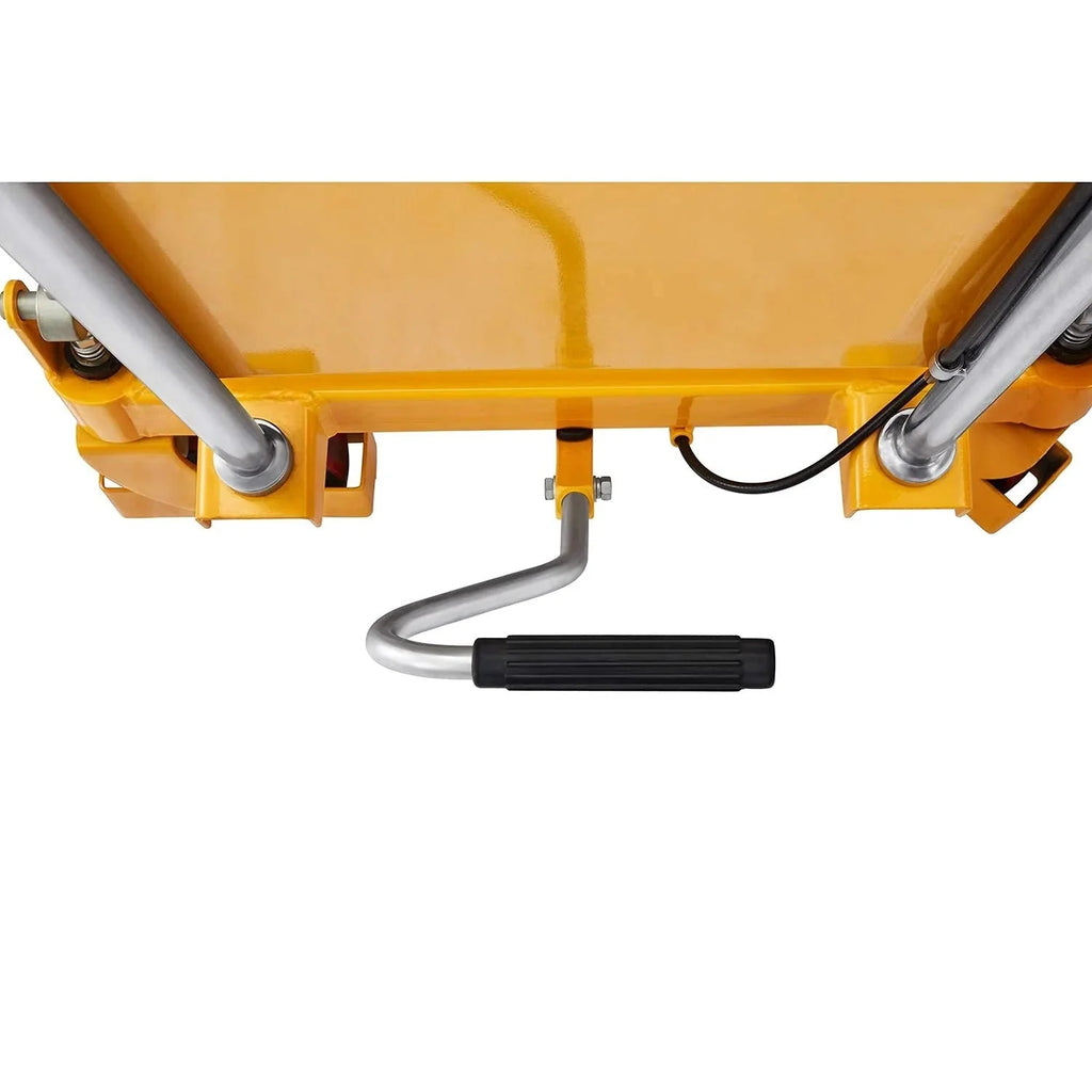 2026 Hydraulic lifting table trolley – load capacity 350 kg, maximum height 130 cm, double scissor lift table with safety device and 4 wheels