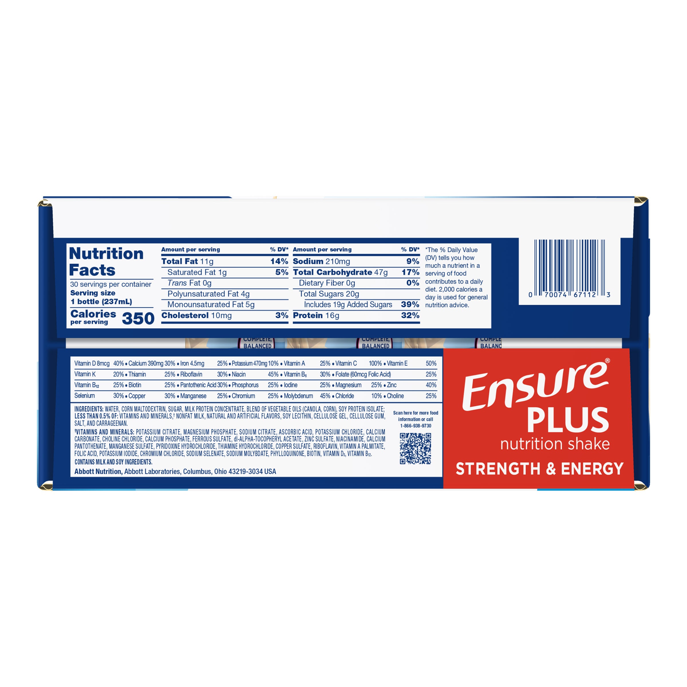 2026 Ensure Plus Nutrition Shake, Vanilla, 8 fl. oz, 30-pack