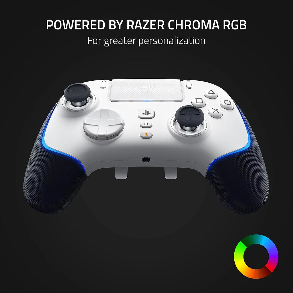 2026 Razer Wolverine V2 Pro Wireless Gaming Controller for PlayStation 5 / PS5 PC: HyperSpeed Wireless - Mecha-Tactile Action Buttons - 8-Way Microswitch D-Pad - 6 Remappable Buttons - Chroma RGB - White