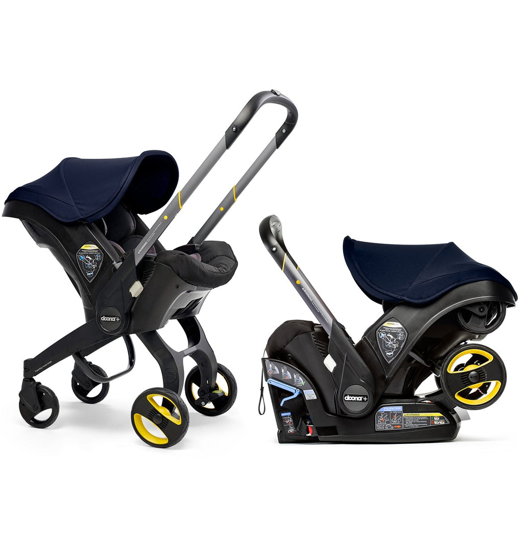 2026 Doona Infant Car Seat Stroller with LATCH Base – Midnight Edition | Car to Stroller in Seconds, Aircraft Approved, Includes Essentials Bag