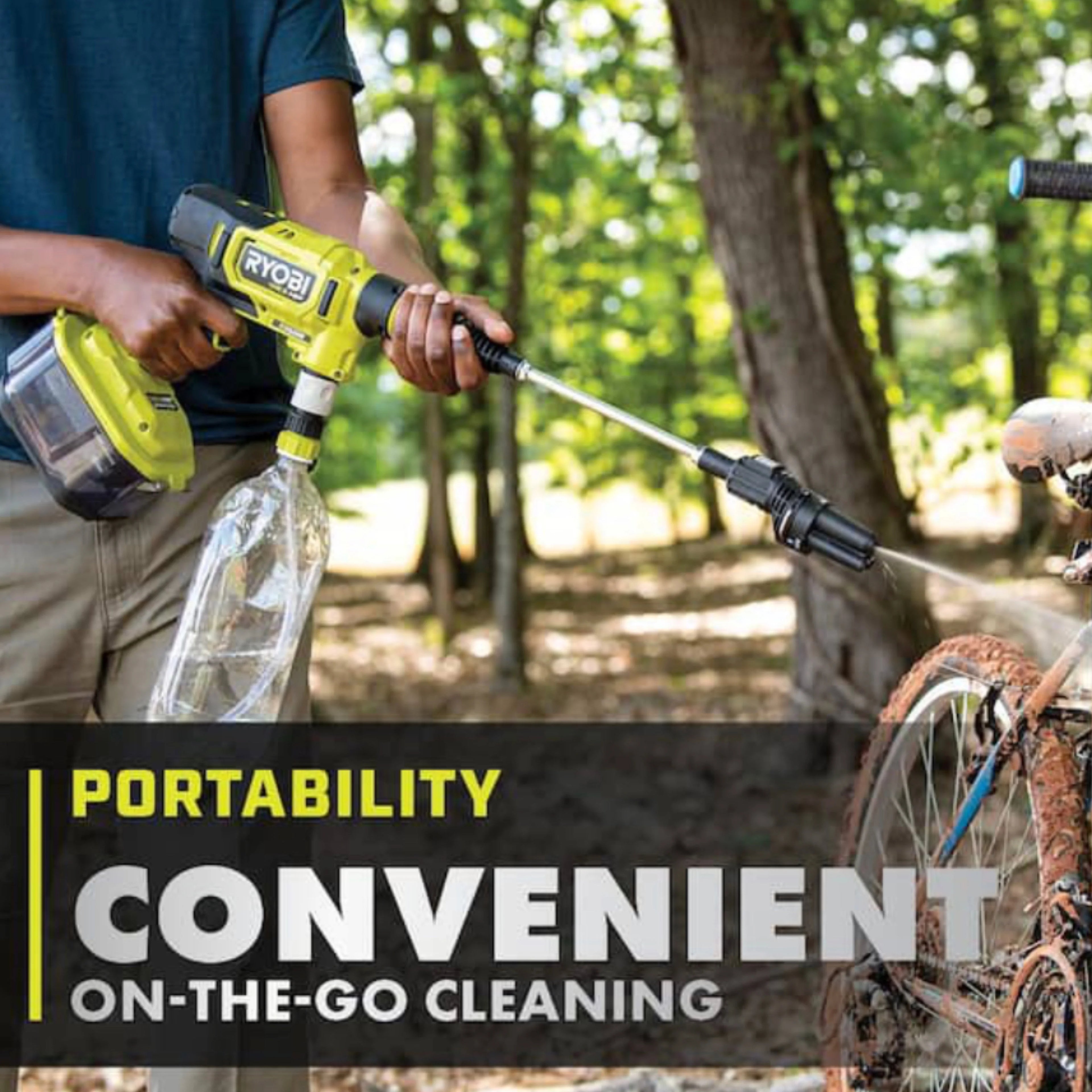 2026 Ryobi ONE+ HP 600 PSI at 0.7 GPM 18V Cordless Electric Cold water Power Cleaner, 20 ft. Siphon Hose