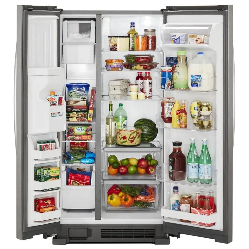 2026 36-inch wide side-by-side refrigerator – 24 cubic feet stainless steel
