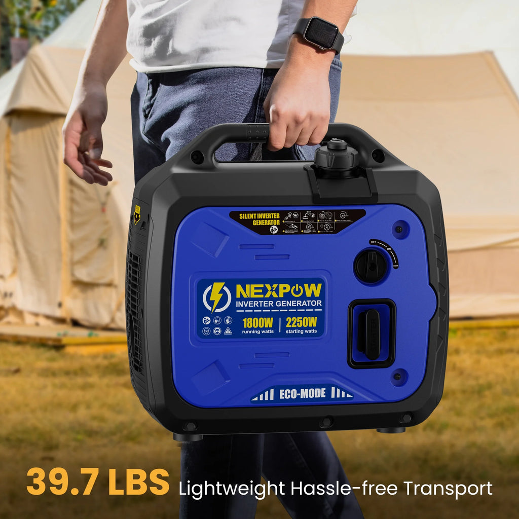 2026 NEXPOW 2250W Portable Inverter Generator, Gasoline Power Quiet Lightweight for Backup Home & Camping, Eco-Mode Feature, Parallel Capability, EPA Compliant