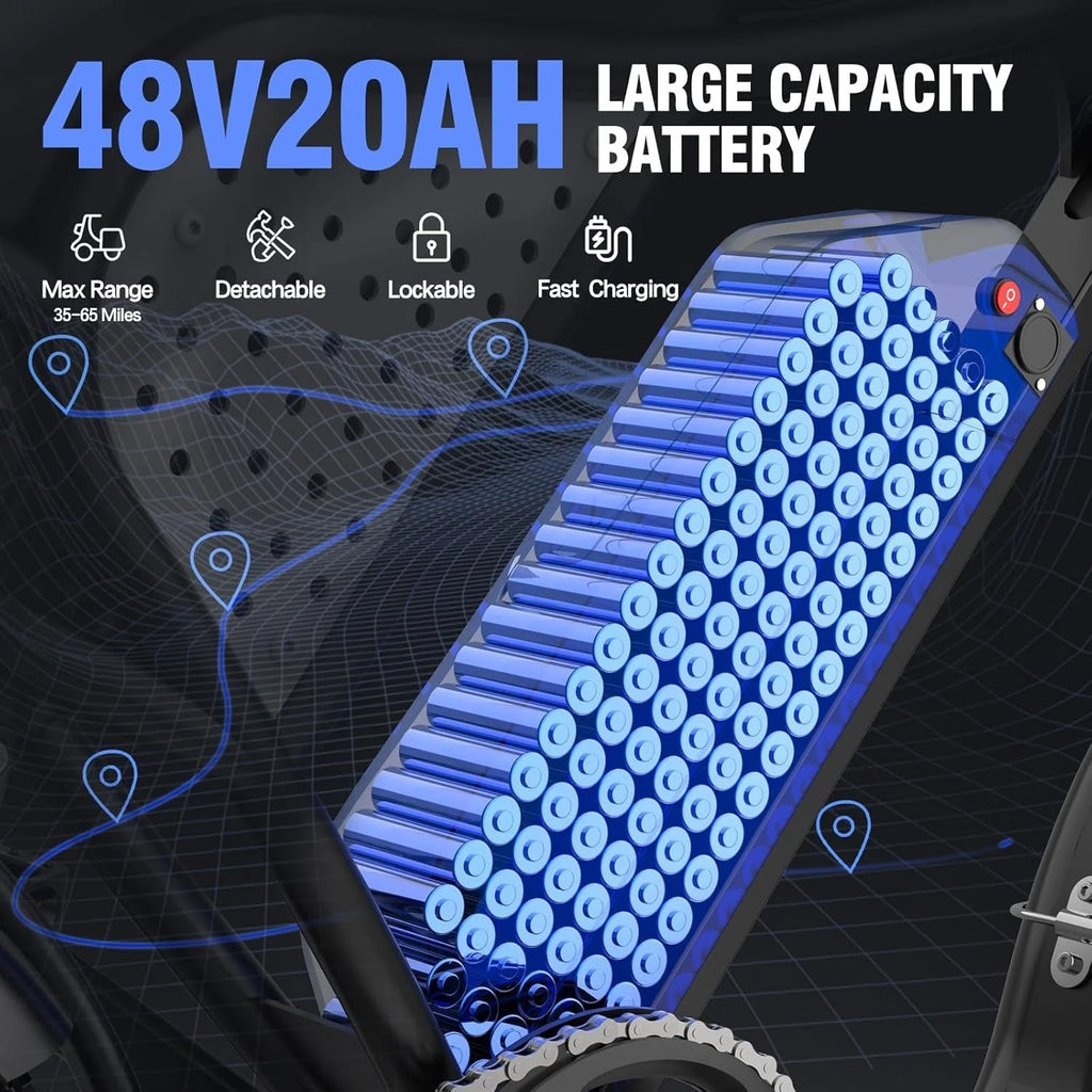 2026 Electric bike Q20, 2000W, 52V, 30-180 miles, all-terrain fat bike for adults