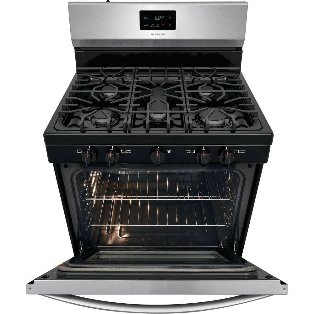 2026 Frigidaire 30 inch (76 cm) wide freestanding 5-burner stainless steel gas hob FCRG3052AS