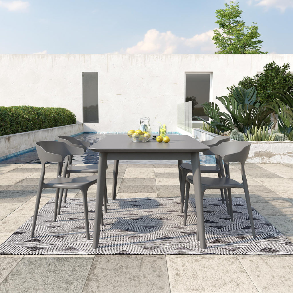2026 Novogratz Poolside Collection, Felix Stacking Dining Chairs, Indoor/Outdoor, 4-Pack, Charcoal