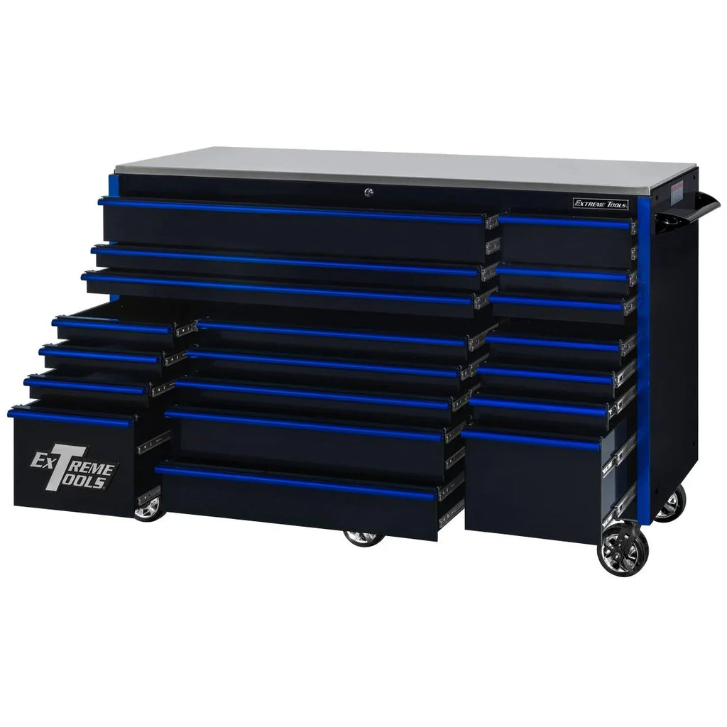 2026 Extreme Tools RX250 Series 72-inch x 30-inch Rolling Cart – 19 Drawers – 250 lb Drawer Slides