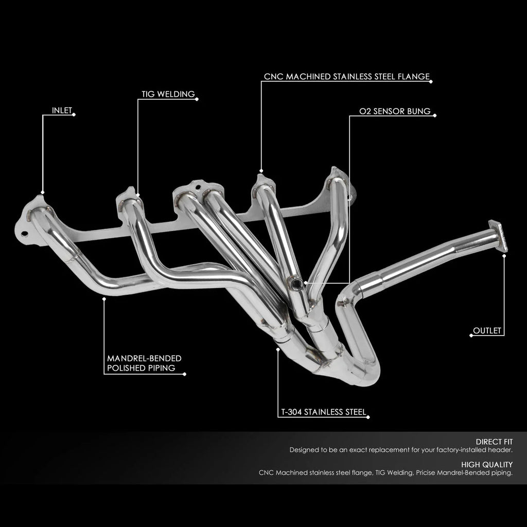87-93 Jeep Cherokee Wagoneer 4.0L I6 Tri-Y Exhaust Header - Stainless Steel