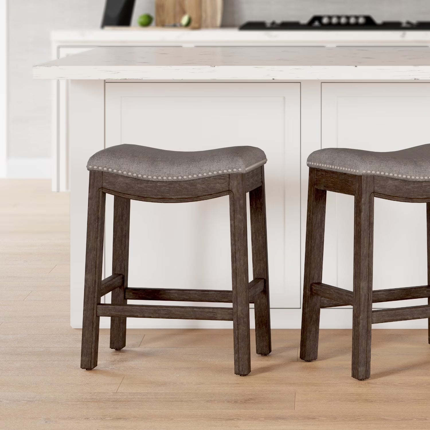 2026 New Ridge Home Goods 26" Saddle Wood Counter Height Stool Weathered Natural