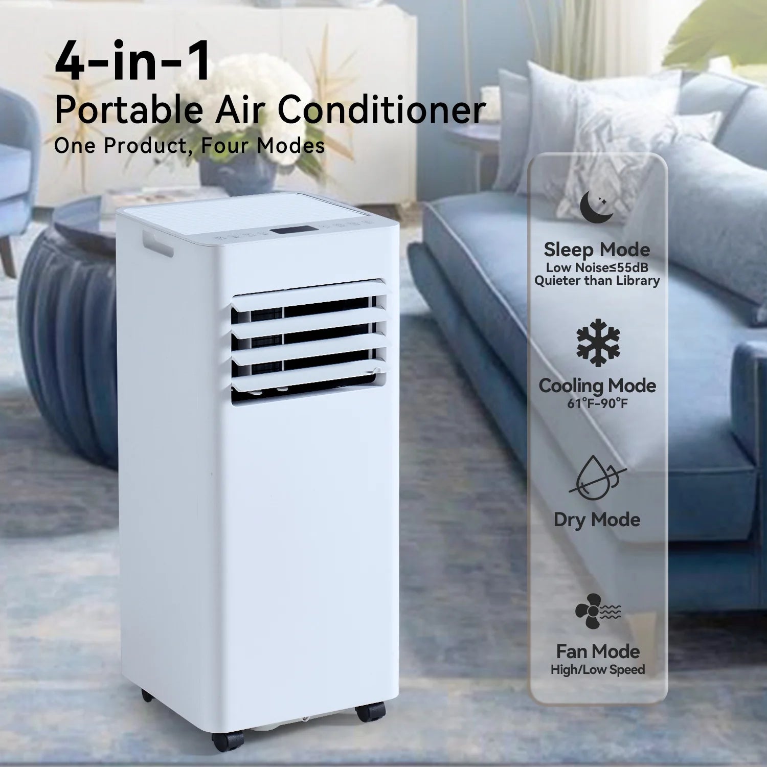 2026 Bapipro 10,000 BTU Smart Portable AC - WiFi/Remote, 4-in-1 for 300 Sq.Ft, 24H Timer, Window Kit, ??55dB, ETL Certified