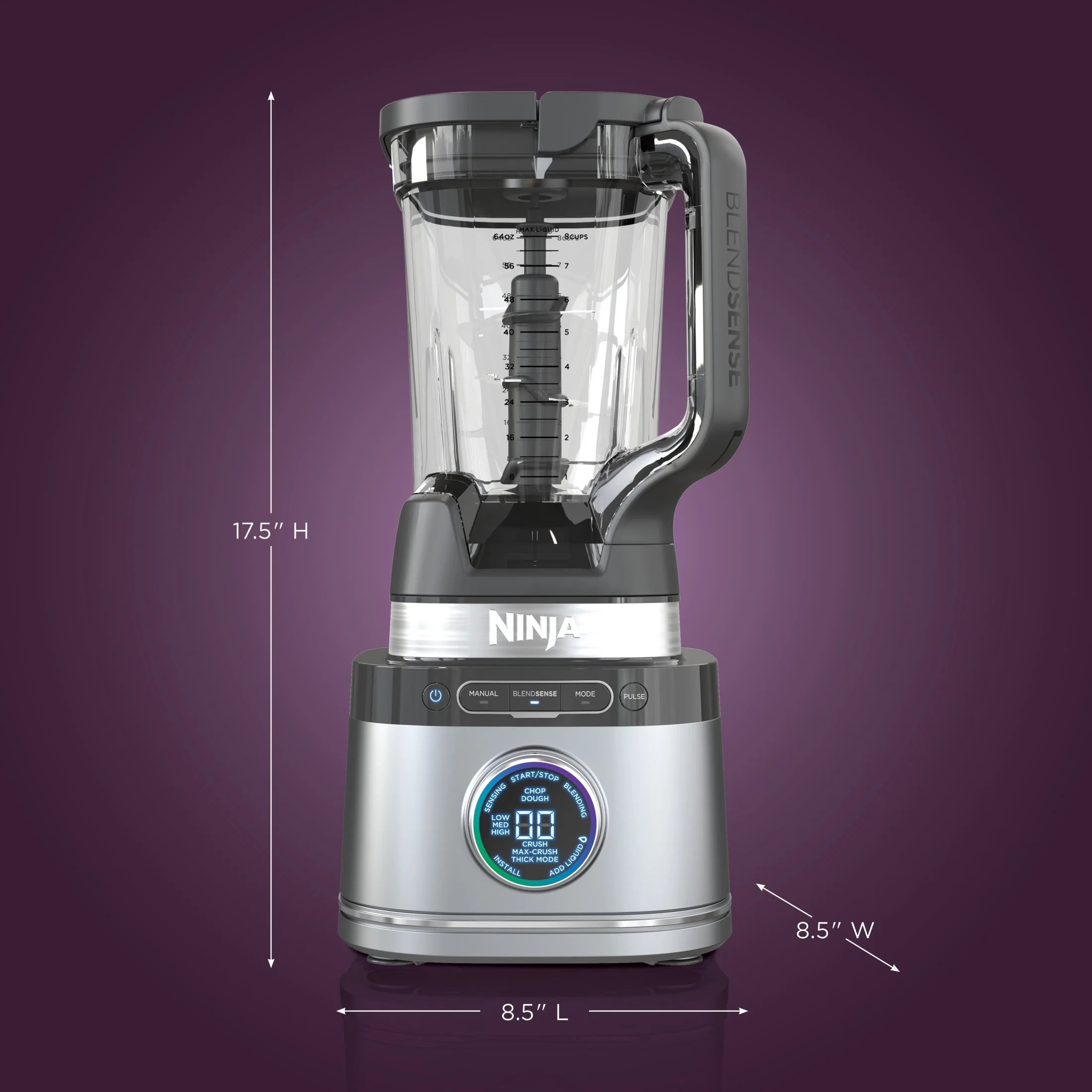 2026 Ninja Detect Kitchen System Power Blender + Processor with Blend Sense Technology, Silver, TB400