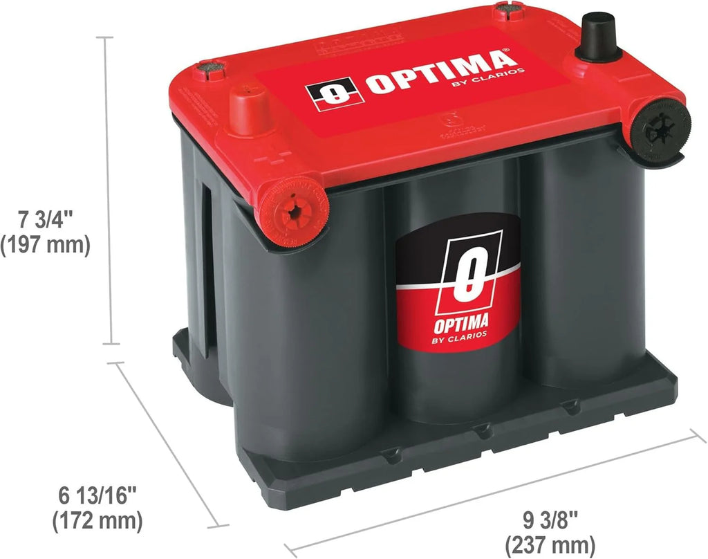 2026 OPTIMA RedTop AGM starter battery, 720 CCA, dual terminals