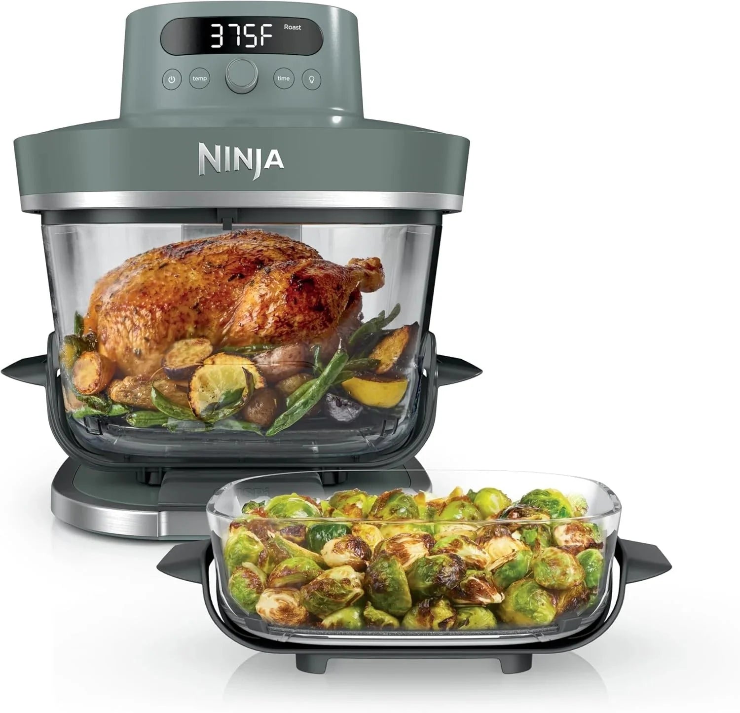 2026 Ninja Crispi Pro 6-in-1 Glass Air Fryer | 6-Liter and 2.5-Liter Glass Containers with Storage Lids