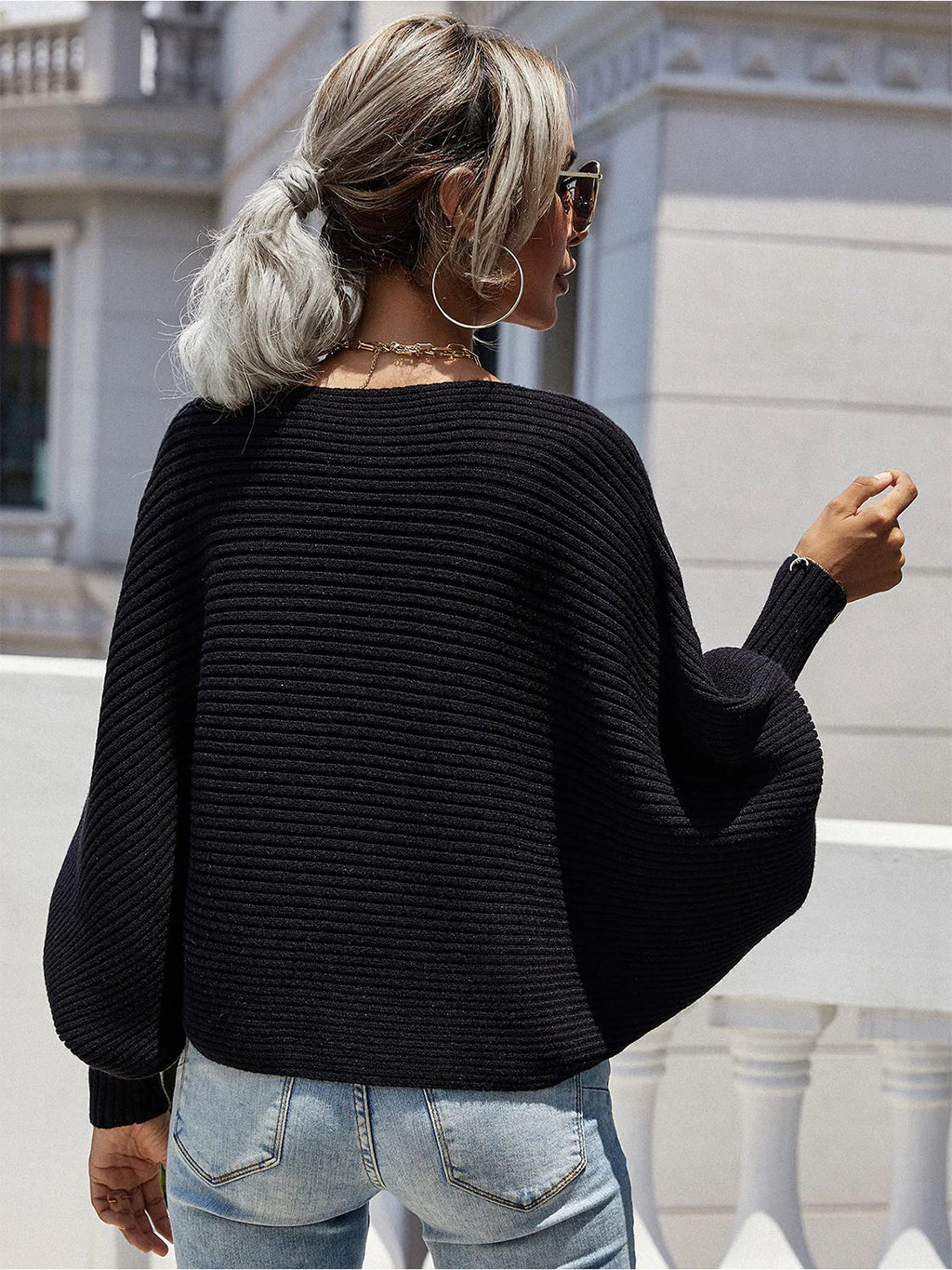 2026 Strapless Loose Pullover Sweater