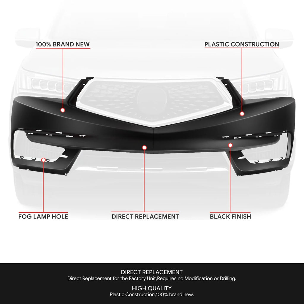 Factory Style Front Bumper Cover  17-20 Acura MDX