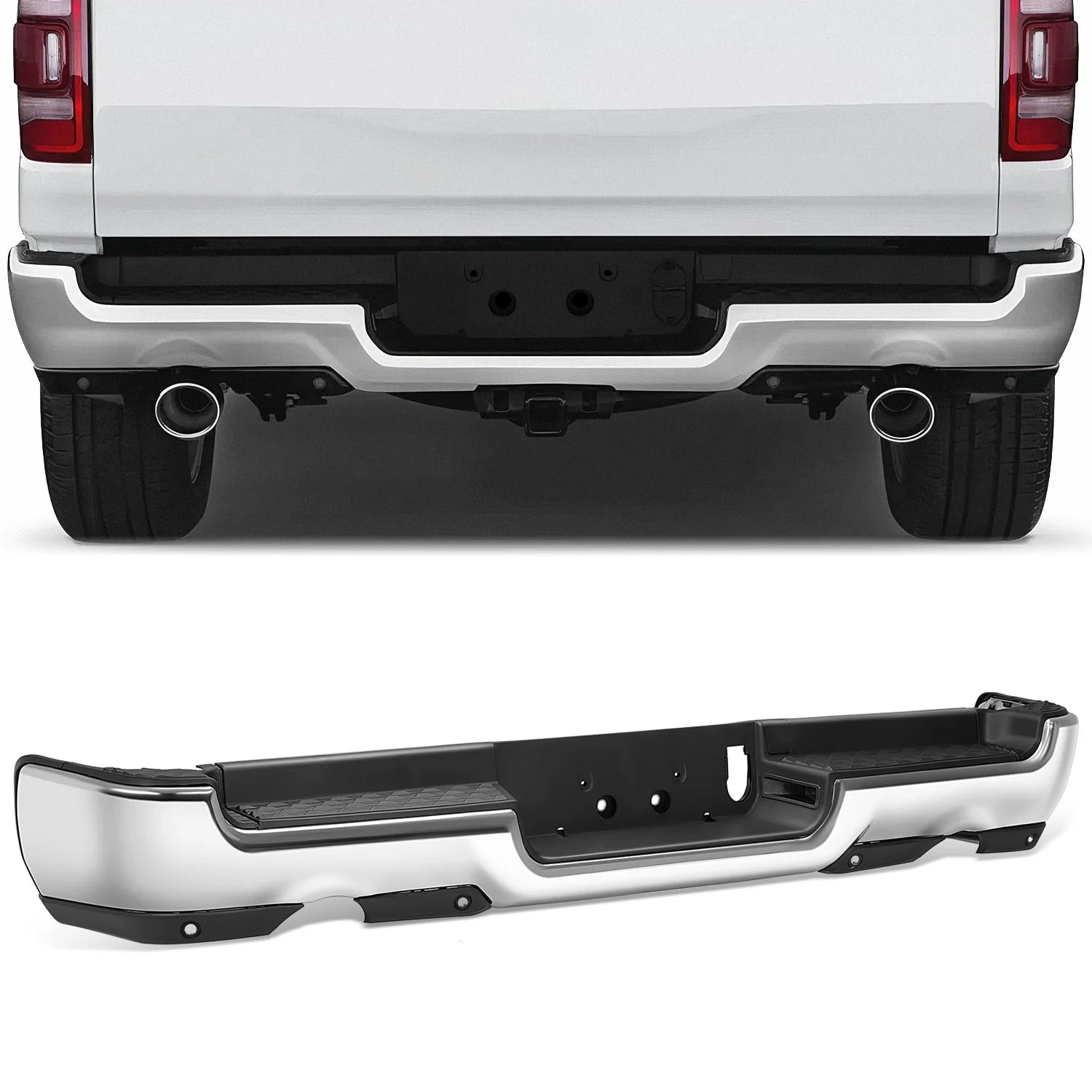 Rear Bumper W/ License Plate Lights  19-24 RAM 1500