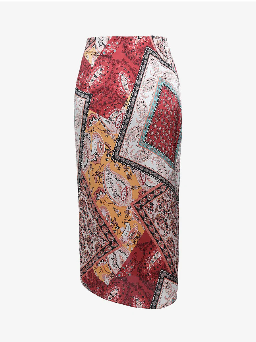2026 Bohemian High Waisted Bustle Skirt