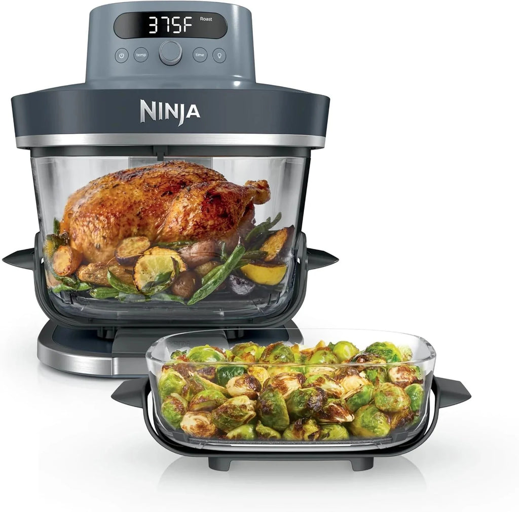 2026 Ninja Crispi Pro 6-in-1 Glass Air Fryer | 6-Liter and 2.5-Liter Glass Containers with Storage Lids