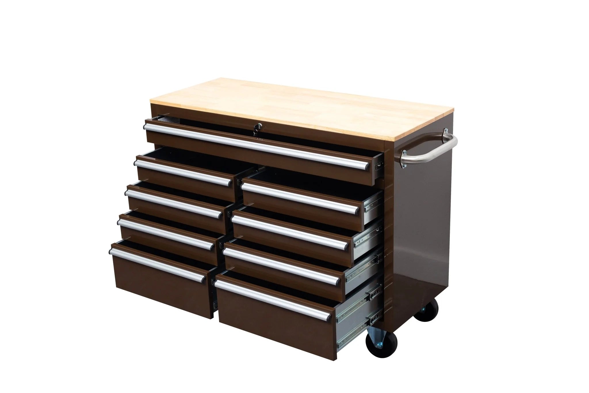 46" Rolling Tool Workbench – Heavy-Duty Mobile Storage Cabinet with 9 Drawers