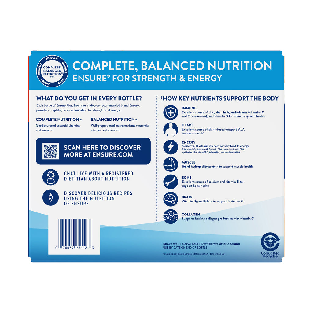2026 Ensure Plus Nutrition Shake, Vanilla, 8 fl. oz, 30-pack
