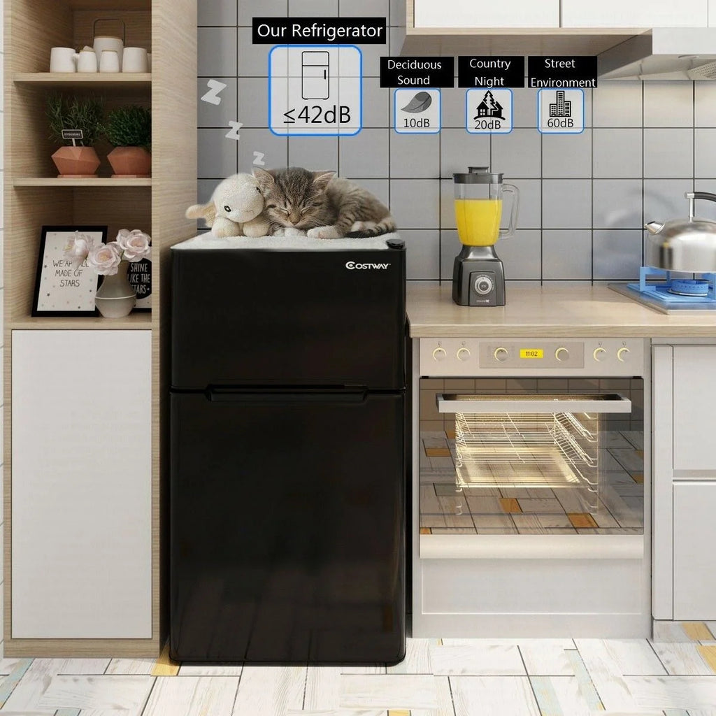 2026 Costway Refrigerator Small Freezer Cooler Fridge Compact 3.2 cu ft. Unit, Grey
