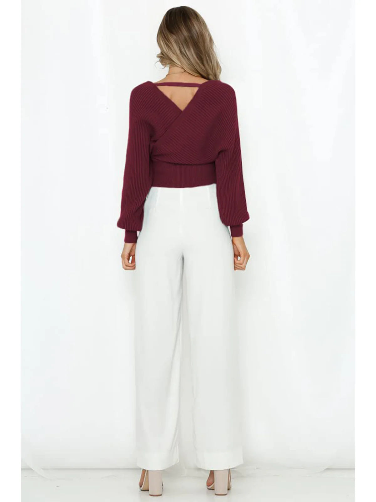 2026 Wrap V-Neck Knit Chunky Sweater