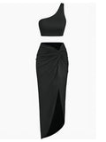 2026 High-Slit Twist Skirt Dress Set