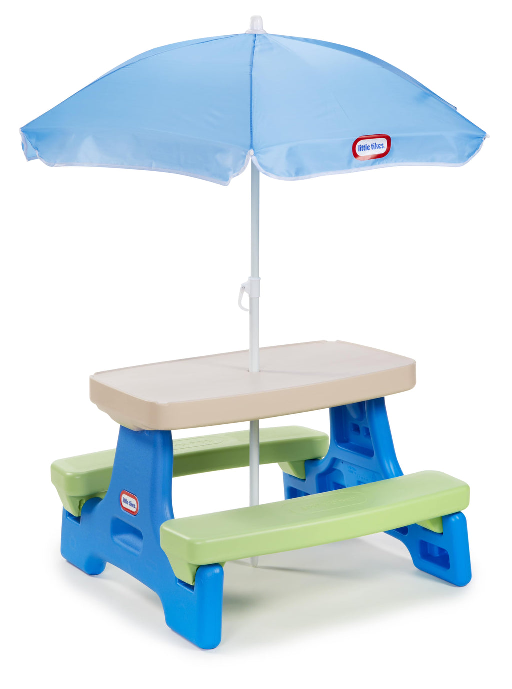 2026 Little Tikes Easy Store Kids Durable Picnic Table with Umbrella, Indoor Outdoor, Ages 2+