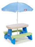 2026 Little Tikes Easy Store Kids Durable Picnic Table with Umbrella, Indoor Outdoor, Ages 2+