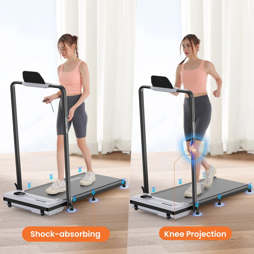 2026 ANCHEER Portable Folding Walking Pad 300lb, 7.5 MPH Under Desk Treadmill with Remote Control & LED Display,2 in 1 Walking Pad Treadmill for Home/Office/Exercise(Pink)