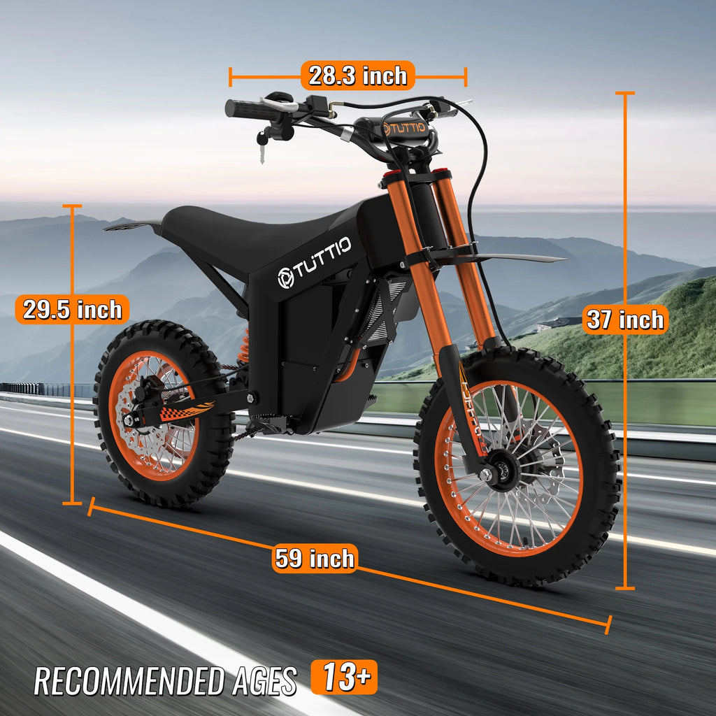 2026 TUTTIO Soleil01 Adult Electric Dirt Bike (with Branded Helmet), 2000W, 48V 21Ah Battery, 37Mph Full Suspension Mountain E-Bike, 200Nm Torque All-Terrain Electric Motorcycle