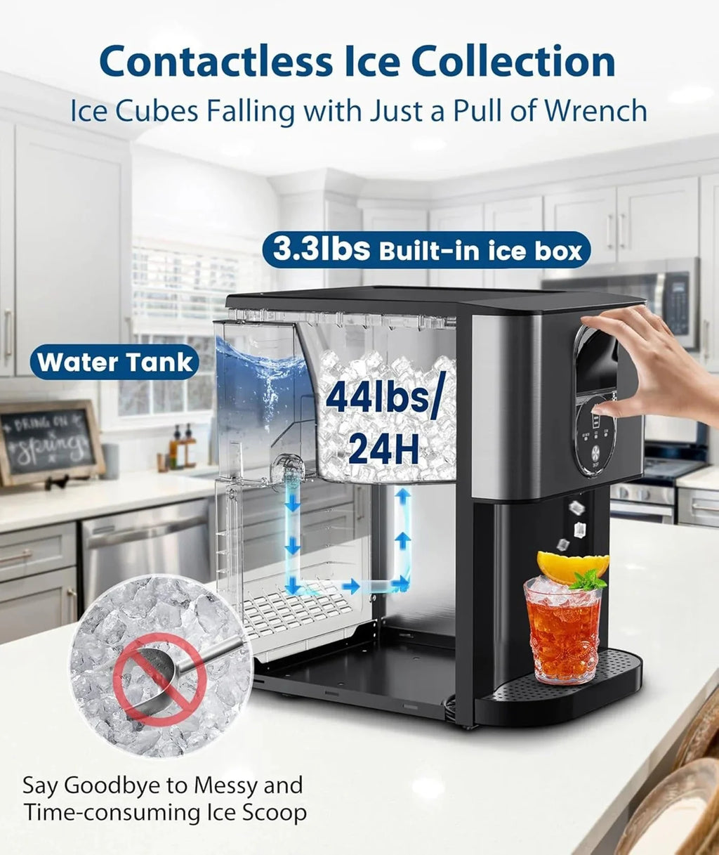 2026 44lbs/24H Nugget Ice Maker Countertop Dispenser