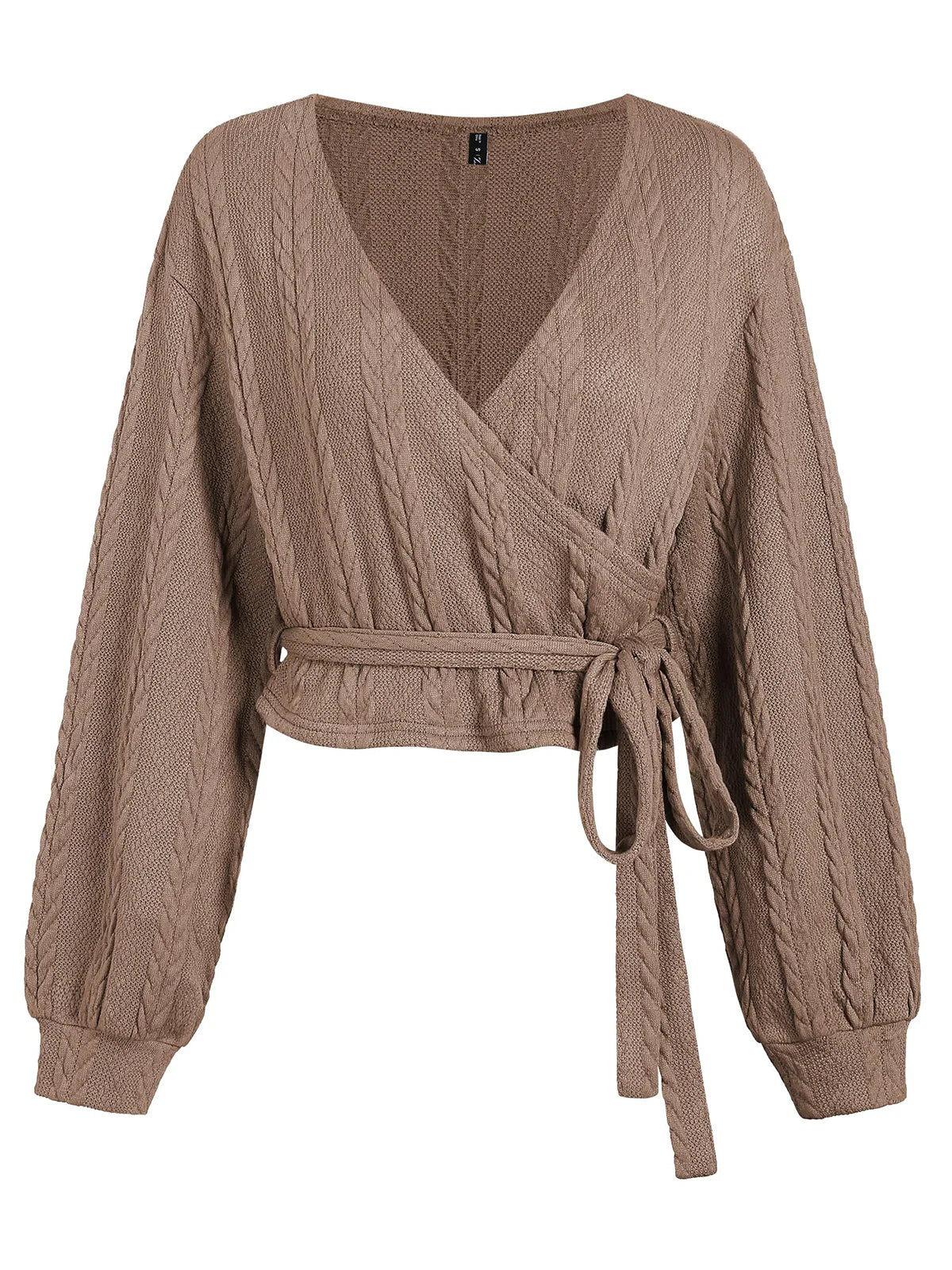 2026 Ribbed Knit Drawstring V-Neck Top